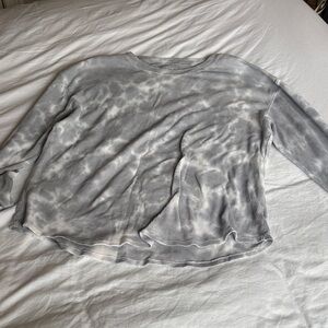 Gray Tie-Dye Women's Thermal Long sleeve Top